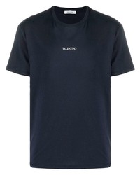 T-shirt girocollo blu scuro di Valentino