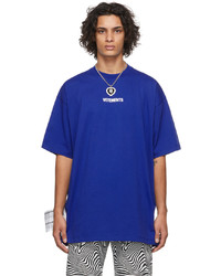 T-shirt girocollo blu scuro di Vetements