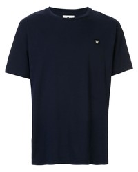 T-shirt girocollo blu scuro di Wood Wood