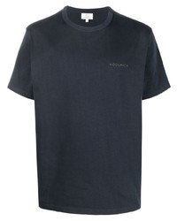 T-shirt girocollo blu scuro di Woolrich