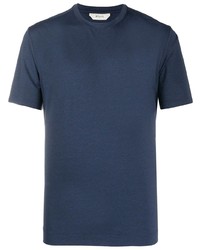 T-shirt girocollo blu scuro di Z Zegna