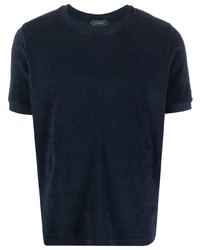 T-shirt girocollo blu scuro di Zanone