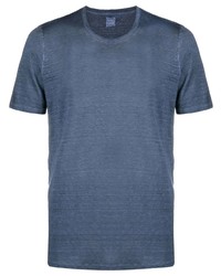 T-shirt girocollo blu di 120% Lino