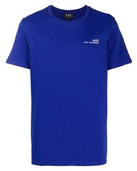 T-shirt girocollo blu di A.P.C.