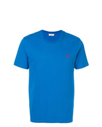 T-shirt girocollo blu di AMI Alexandre Mattiussi