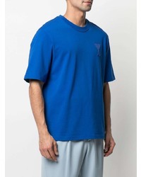 T-shirt girocollo blu di Ami Paris