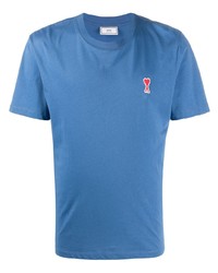 T-shirt girocollo blu di Ami Paris