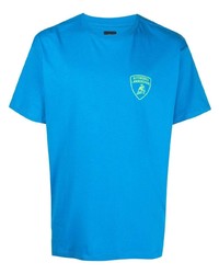 T-shirt girocollo blu di Automobili Lamborghini