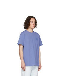 T-shirt girocollo blu di JW Anderson