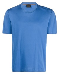 T-shirt girocollo blu di Brioni