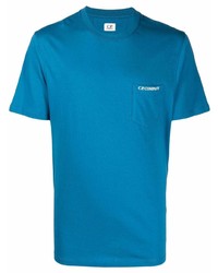 T-shirt girocollo blu di C.P. Company