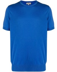 T-shirt girocollo blu di Canali