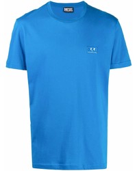 T-shirt girocollo blu di Diesel