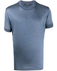 T-shirt girocollo blu di Dolce & Gabbana