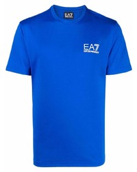 T-shirt girocollo blu di Ea7 Emporio Armani
