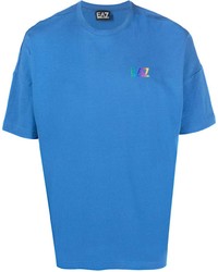 T-shirt girocollo blu di Ea7 Emporio Armani