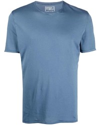T-shirt girocollo blu di Fedeli