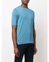 T-shirt girocollo blu di Dell'oglio