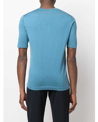 T-shirt girocollo blu di Dell'oglio