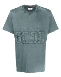 T-shirt girocollo blu di Gcds