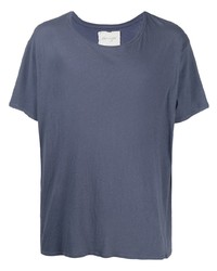 T-shirt girocollo blu di Greg Lauren