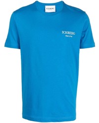 T-shirt girocollo blu di Iceberg