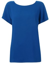 T-shirt girocollo blu di Issey Miyake