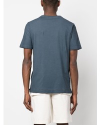 T-shirt girocollo blu di Massimo Alba