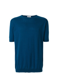 T-shirt girocollo blu di John Smedley
