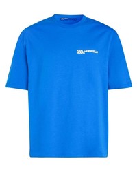 T-shirt girocollo blu di KARL LAGERFELD JEANS