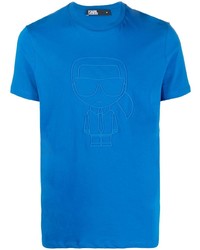 T-shirt girocollo blu di Karl Lagerfeld