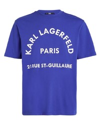 T-shirt girocollo blu di Karl Lagerfeld