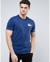 T-shirt girocollo blu di lacoste live