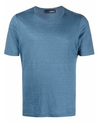 T-shirt girocollo blu di Lardini