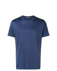 T-shirt girocollo blu di Loro Piana