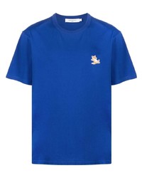 T-shirt girocollo blu di MAISON KITSUNÉ