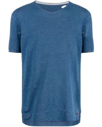 T-shirt girocollo blu di Maison Margiela