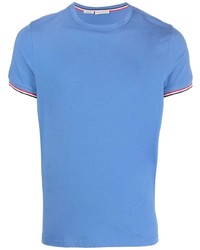 T-shirt girocollo blu di Moncler