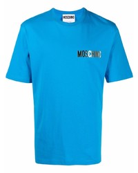 T-shirt girocollo blu di Moschino