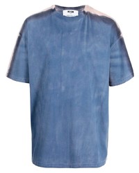 T-shirt girocollo blu di MSGM