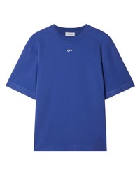 T-shirt girocollo blu di Off-White