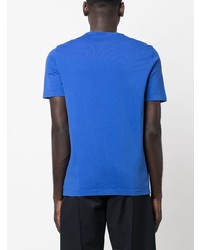 T-shirt girocollo blu di Drumohr