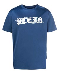 T-shirt girocollo blu di Philipp Plein
