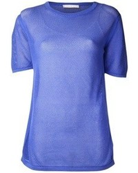 T-shirt girocollo blu di Richard Nicoll