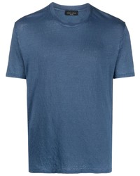 T-shirt girocollo blu di Roberto Collina