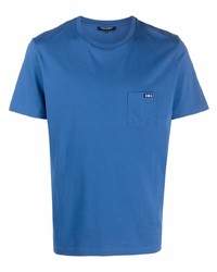 T-shirt girocollo blu di Ron Dorff