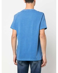 T-shirt girocollo blu di Fay