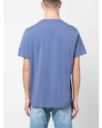 T-shirt girocollo blu di Corneliani