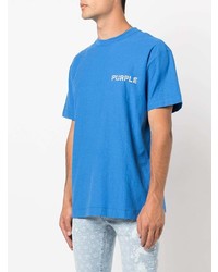 T-shirt girocollo blu di purple brand