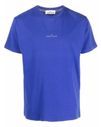 T-shirt girocollo blu di Stone Island